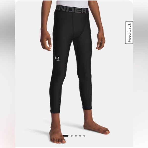 Under Armour HeatGear Armour Leggings Sz Youth Small Black - Picture 1 of 11